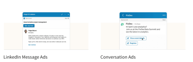 LinkedIn消息和广告的对话